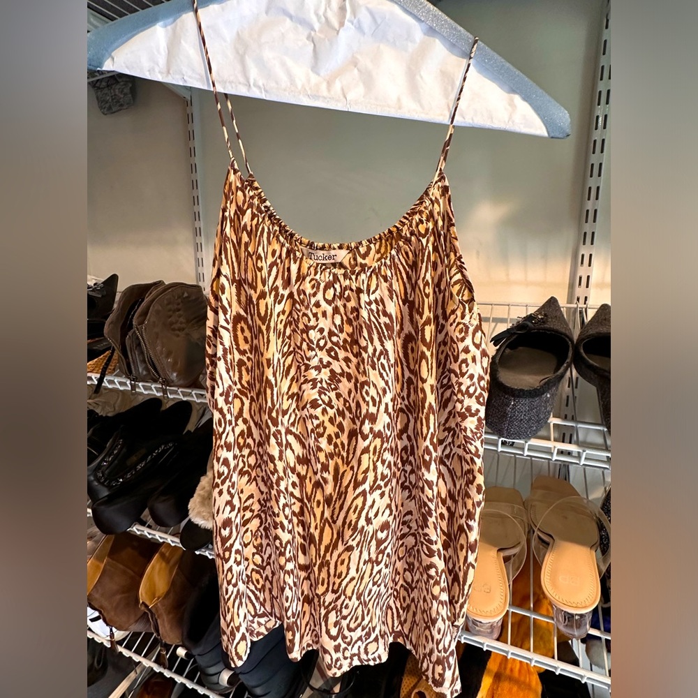 Tucker animal print silk tank!